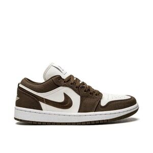 Nike Air Jordan 1 Low Sneaker in Light Olive/White/Sail color